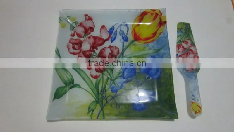 salad glass bowl and plate,glass plate,hot bending glass plate,high quality plate made in zibo city shandong china