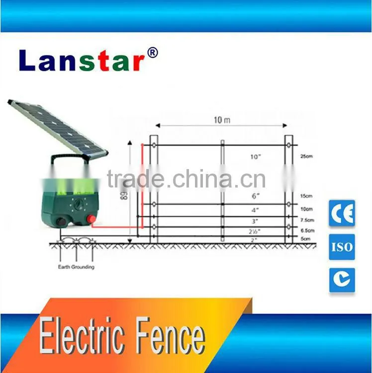 Lanstar solar powered farm electric fence energizer/ energiser forest fence products