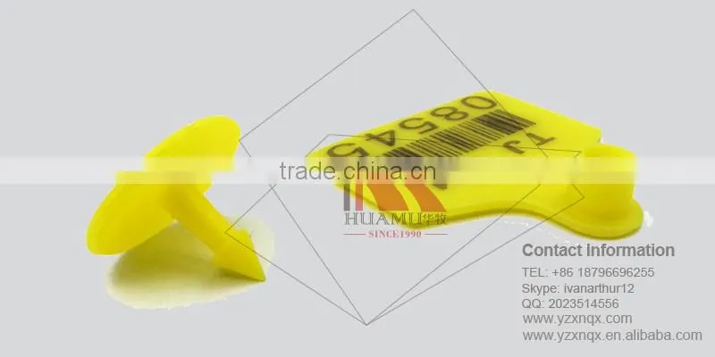 buffalo ear tag with PE material in yellow 60*56 mm