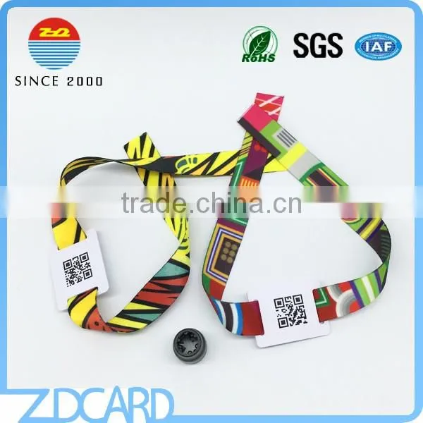 13.56MHz RFID Woven Fabric Bracelet with NTAG213 Chip