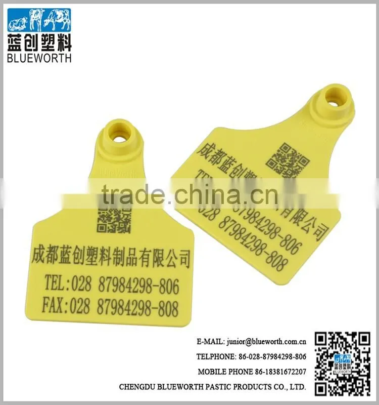 BLUEWORTH top sale enviroment protection ear tag for cattle and horse
