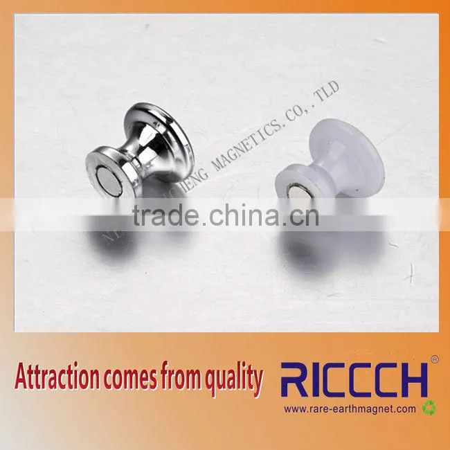Unclear Sinted Plastic Magnetic push pin customized logo