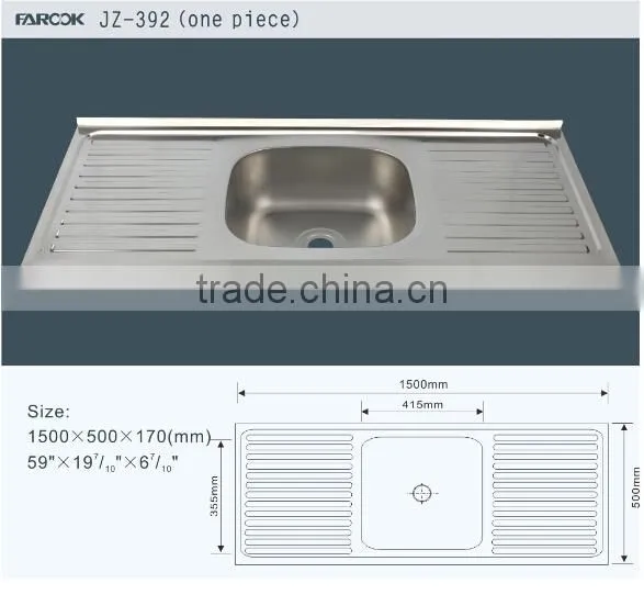 single bowl kitchen sink with drainboard, single bowl one piece kitchen sinks,washing hands basin