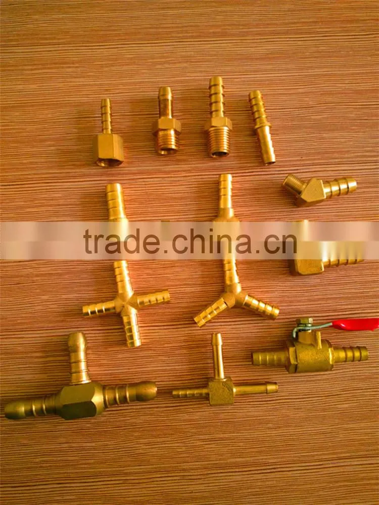 CNC 1/8''-1'' brass Y CROSS and STRAIGHT type water hose barb fitting