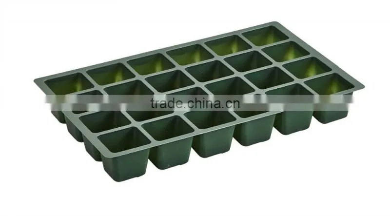 High quantity 24 cells black PS seeding tray with lid