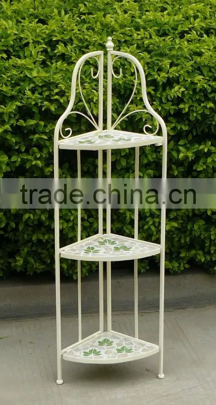 Mosaic decorative iron flower shelf