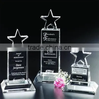 2016 elegant crystal star trophy