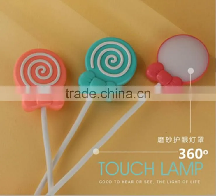 Cute Lollypop Shape Table Lamp With Touch Sensor, USD Charge LED Night Light For Study