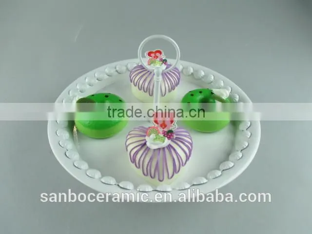 Colored mini cake stand in high fashion and quality, metal white cake stand