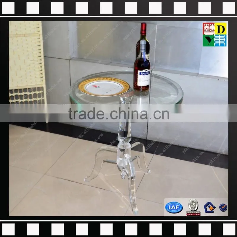Modern design acrylic console side table clear lucite round coffee table from china manufacturer