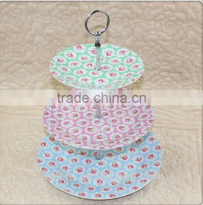 ceramic 3-layer cake plate