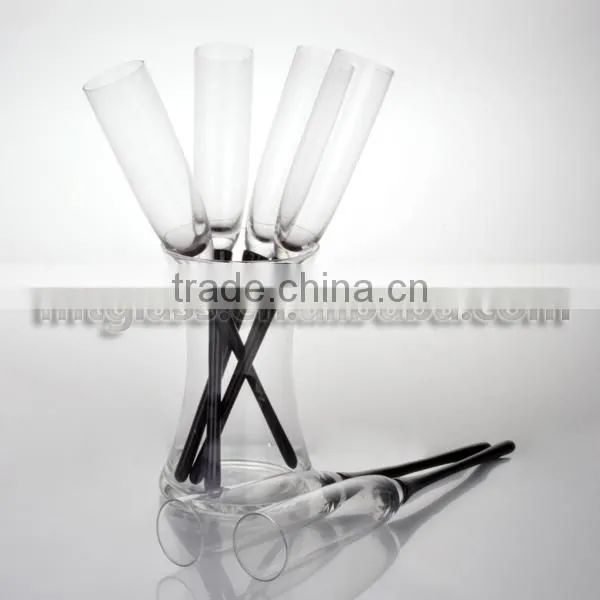 7pc set Wholesale high quality champagne party set /electroplate or golden decal champagne flute