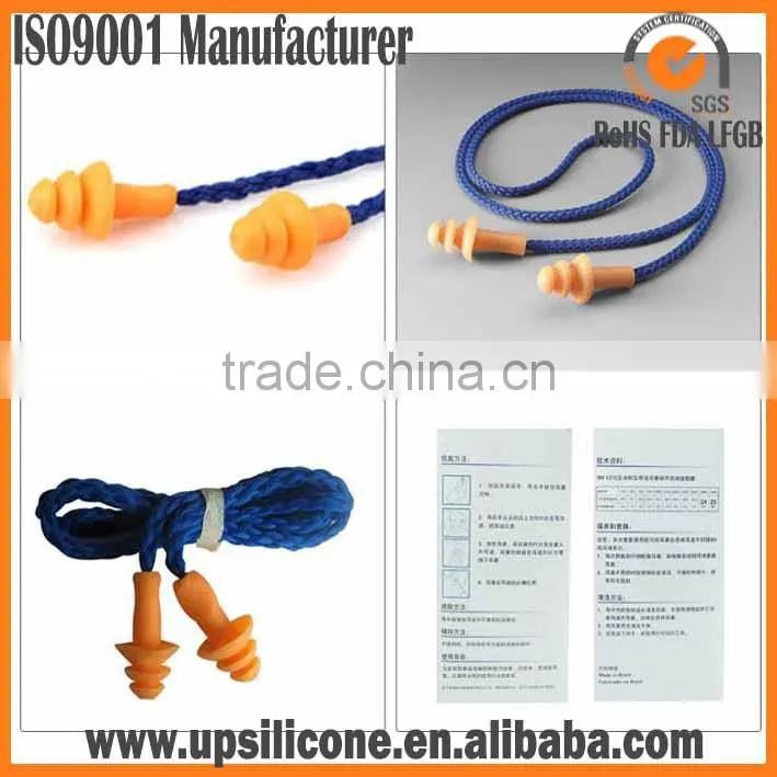 silicone ear plug with string