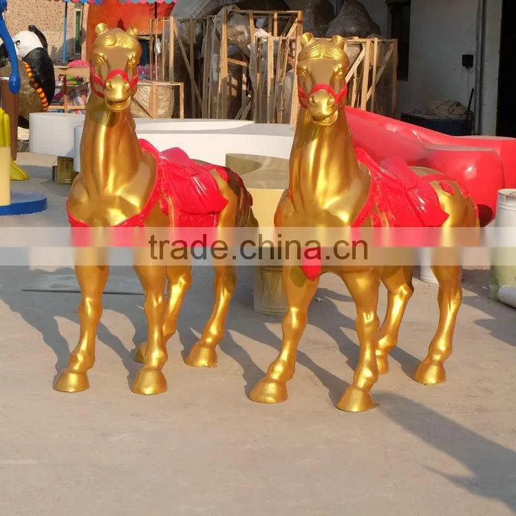 Customized life-size fiberglass horse figure