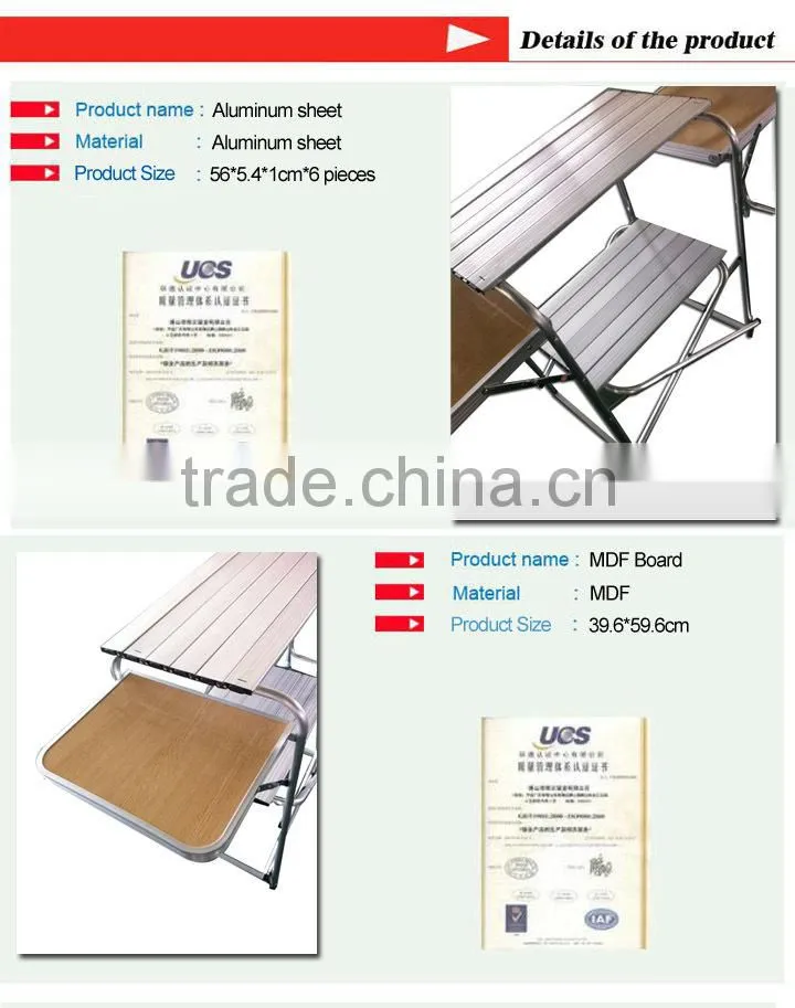 Stainless Steel Portable Foldable Folding dining Desk Grill Table Camping Outdoor Picnic Aluminium Alloy With Carry Case