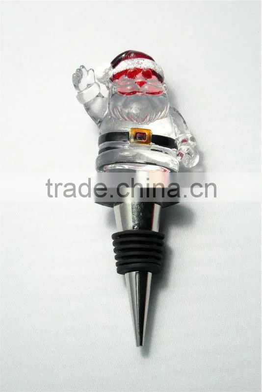 Snowman LED plastic silicone rhinestone christmas wine bottle stopper
