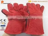 DDSAFETY Grey Welder Glove Western Safety Gloves Cheap Wholesale Cow Split Leather Gloves