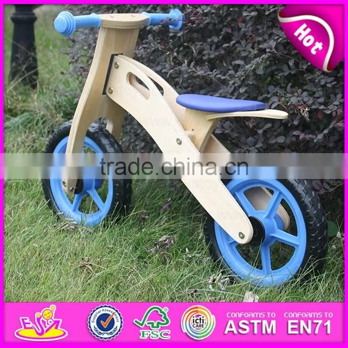 2016 high quality wooden kids bike ride toy, top fashon wooden kids bike ride toy W16C150