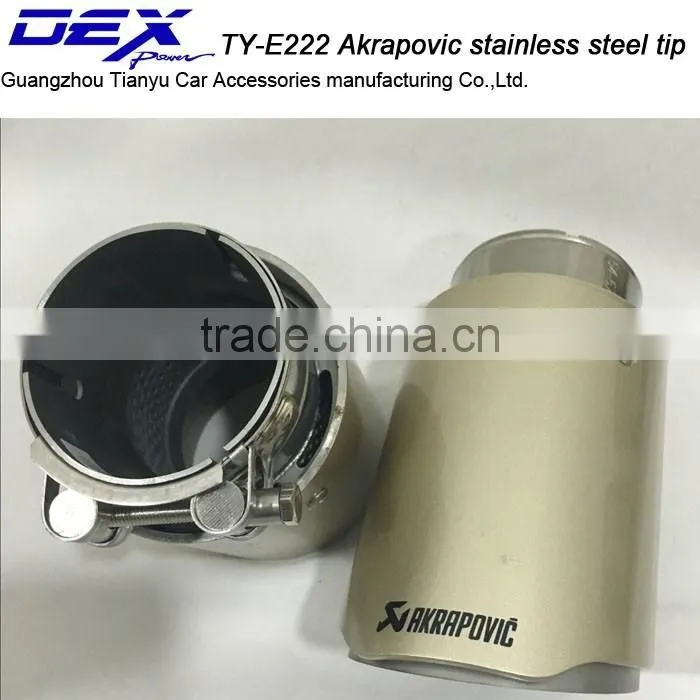Universal 304 stainless steel akrapovic exhaust tip muffler pipe
