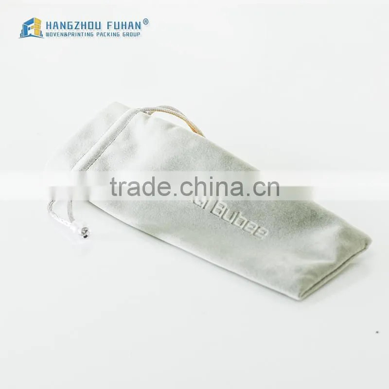 Simple Design Top Great Debossed Logo Velvet Bag For Tie Pin