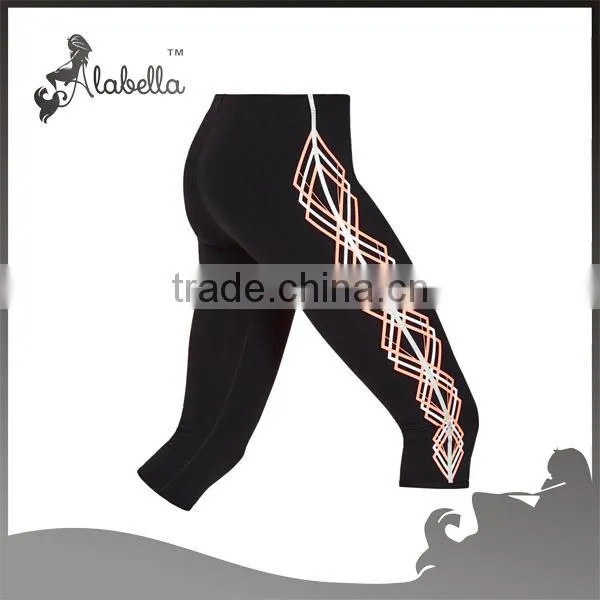 brazilian design sublimation printed seamless gym tight 3/4 capri
