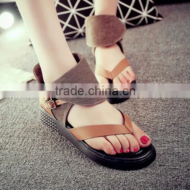 HFR-YS30 2015 summer in Europe and America belt buckle wild beach flip flat Roman style sandals