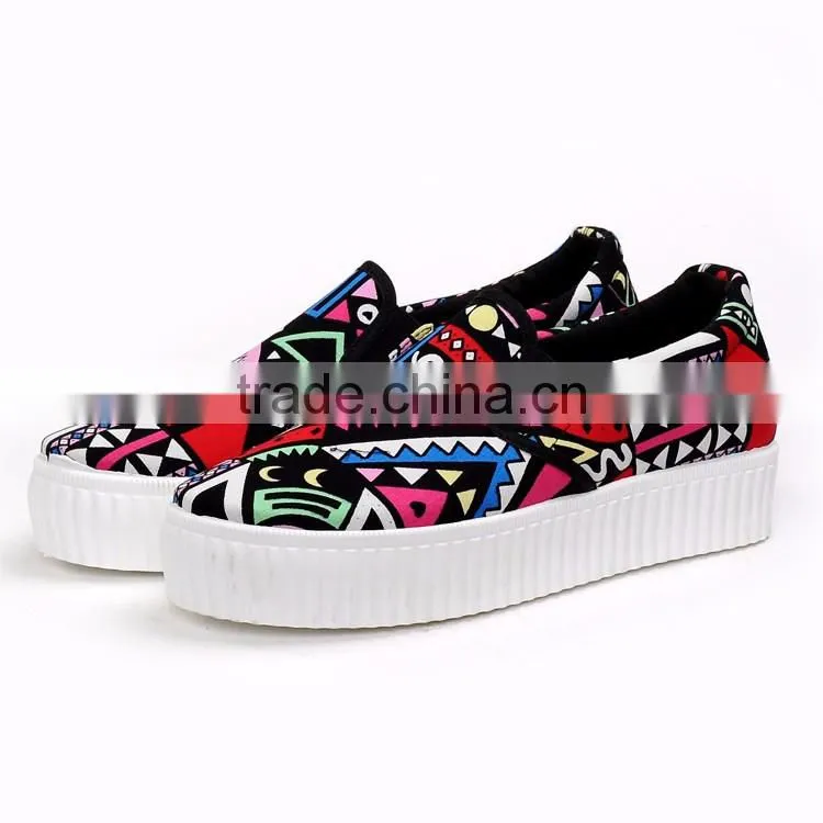 2016 women flat shoes canvas slip on shoes from china shoe factory