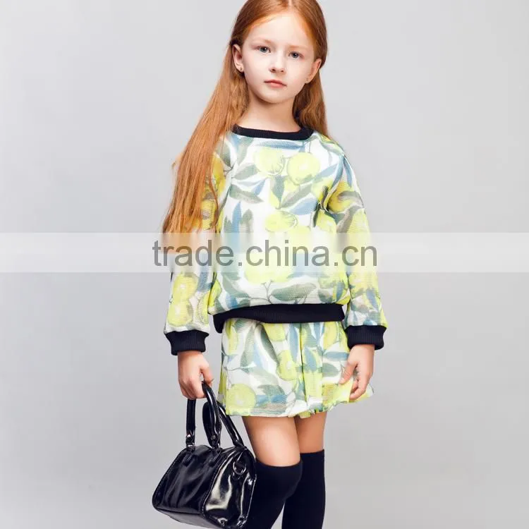 Stock available! COOL KID ZONE 2016 fashion kids autumn clothes girl dress suit 4 to 14 years old kids girl autumn dress