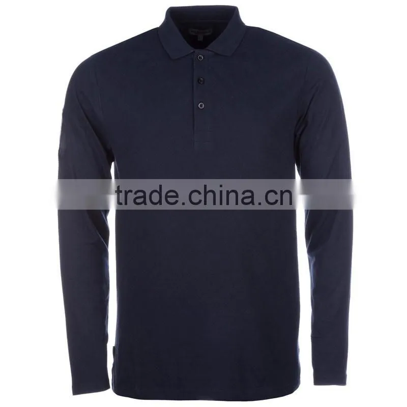 2017Fashion long sleeve 100%cotton mens polo shirt,casual shirts