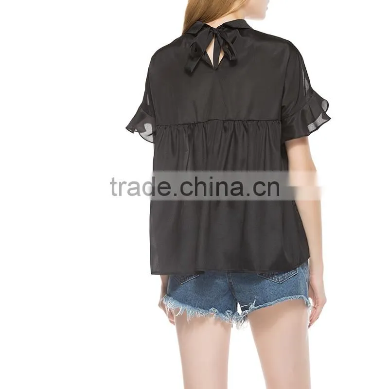 sexy summer patchwork lace short sleeve blouses