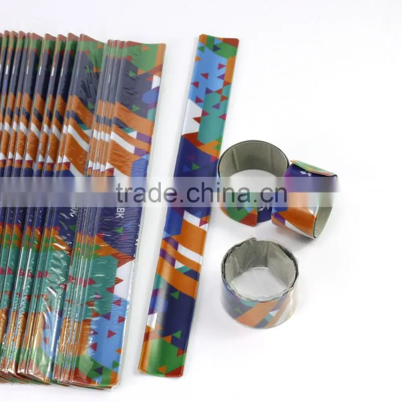 customized snap band PVC reflective safety slap band