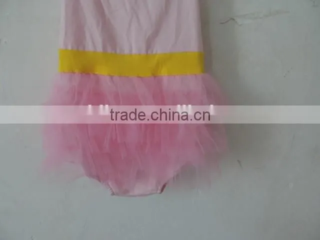 Hot children girls fashion clothing ruffle cherven romper summer vacation wholesale 2016 kids party clothes