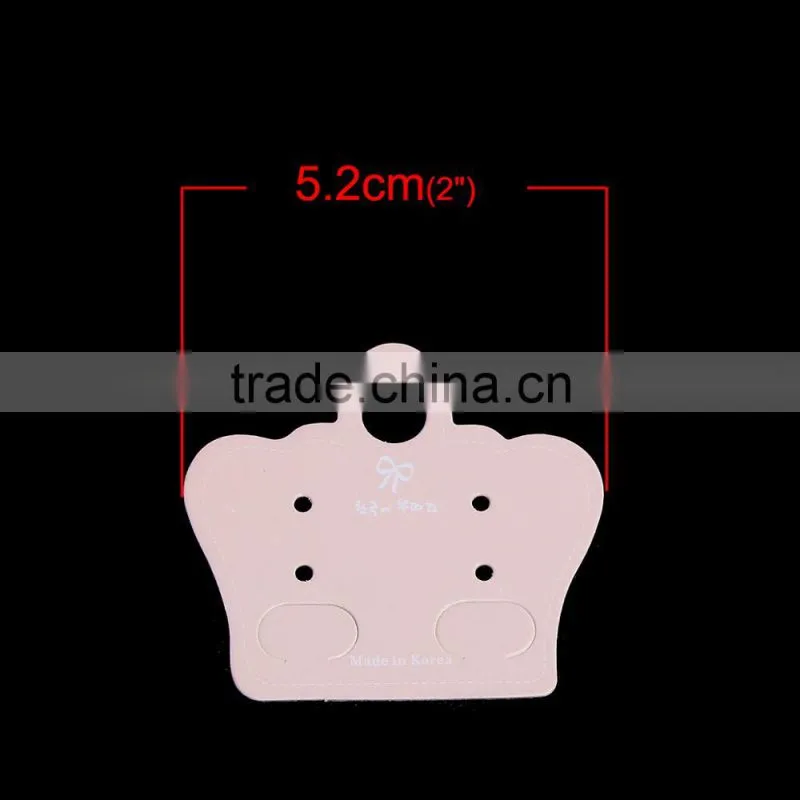 Paper Jewelry Display Card Crown Light Pink 5.2cm(2") x 4.8cm(1 7/8"), 1 Piece