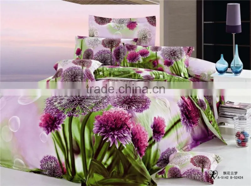 China supplier cotton rubik's cube feather printed bedding set