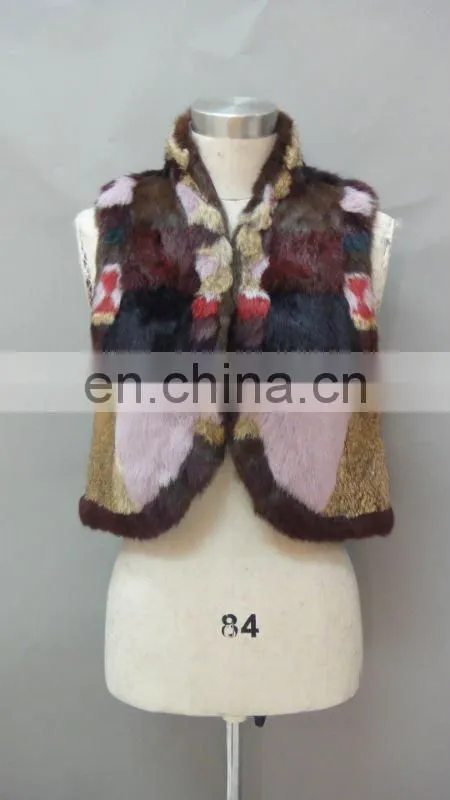 Multicolored Rabbit Fur Vest For Girl/Lady/Women Casual Vest New For 2011/2012