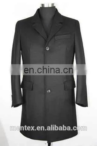 classic wool overcoat with two flap pockets