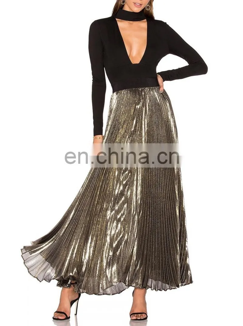Factory best selling women umbrella pleated long skirt