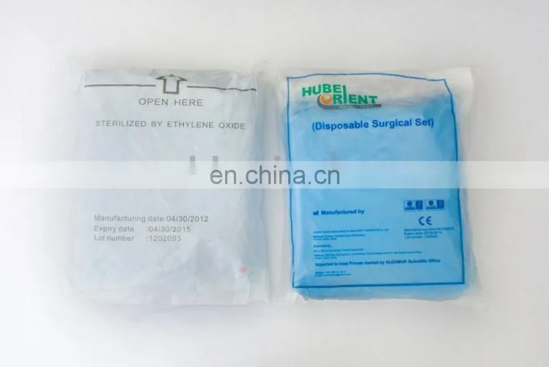 Blue white SMS sterile surgical gown set
