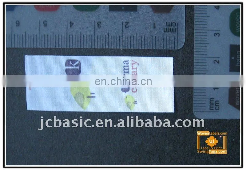 silk screen printed garment label in apparel