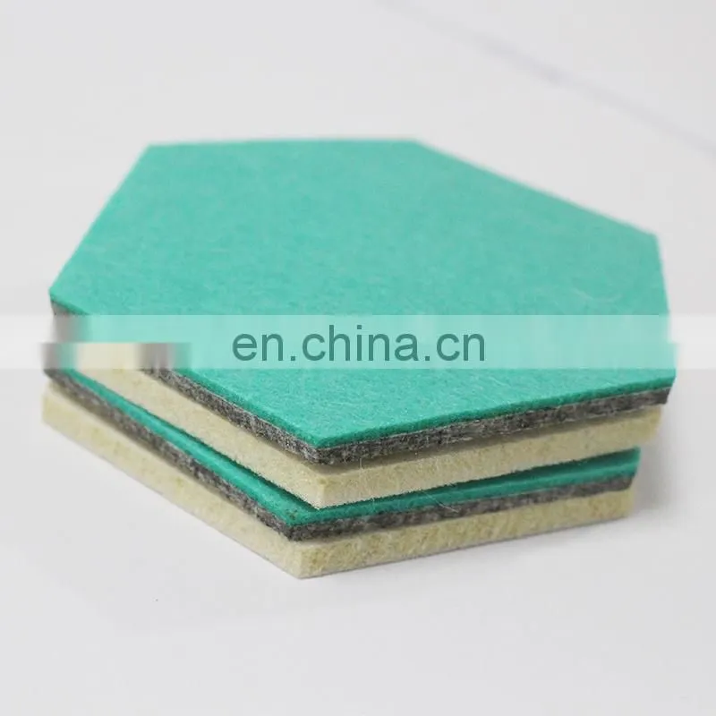 customized design orange color round cup glass coasters set of 10 wool felt ball coaster