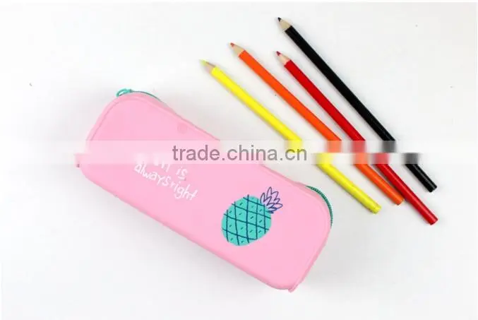 Popular Manufactory Price Silicone Square Zippered Pencil Case For Kids