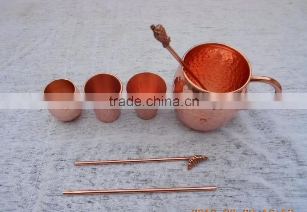Copper Moscow Mule Mug Set Of Two With Wooden Box, Copper Mug With Custom Packing Service