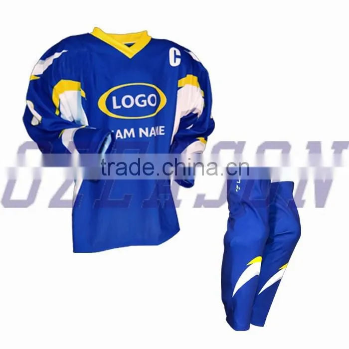 Hot sale custom design sublimation hockey jerseys matched ice hockey socks