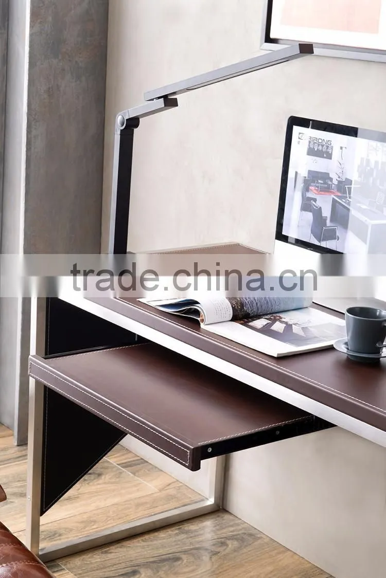 Cheap simple modern customized 1.2m panel board colorful brown wood office study cum computer table desk for 1 person