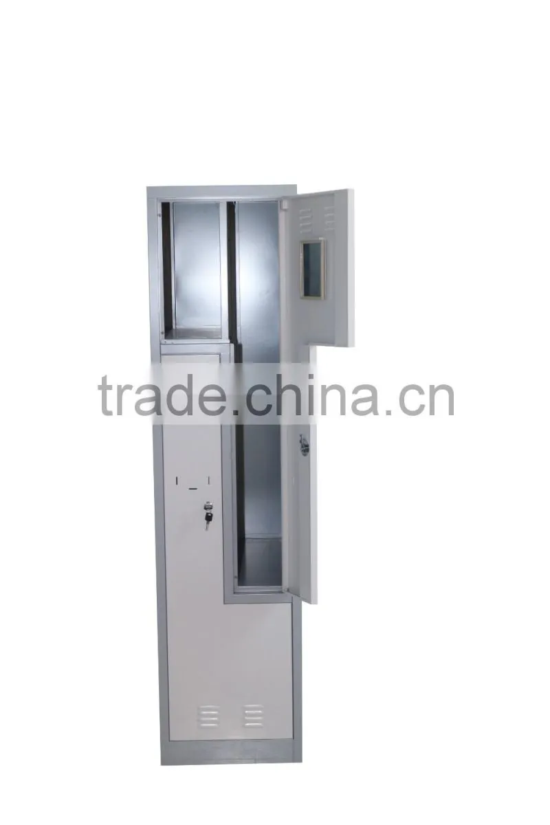 (DL-SL1) Colorful Customized Commercial Office Furniture Z Shape Steel Locker, L Shape Metal Locker, Slant Steel Locker
