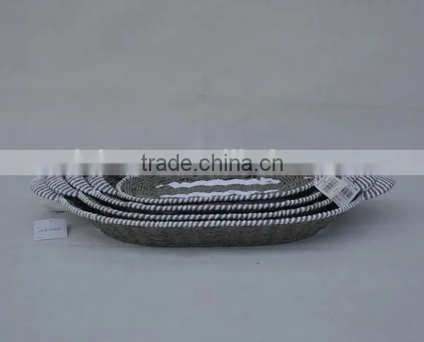set of 4 cheap handwoven paper rope baskets