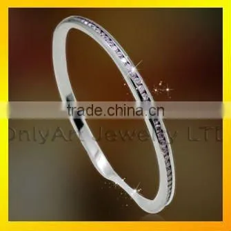 wholesale wedding gift hot sell stainless steel bracelets with purple crystal