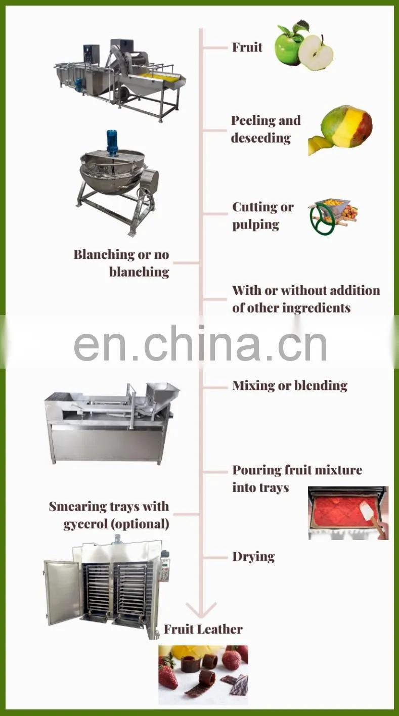 Factory Genyond Full Automatic Fruit leather production line processing plant Roll up scraping forming drying Making Machine