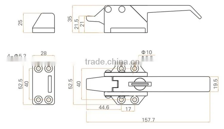 2015 FEILEI LS13-1 freezer door compression handle with/without lock