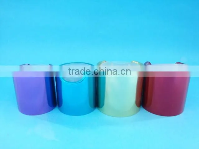 Cosmetic aluminum disc top cover,24/410 aluminum disc top cap for bottle